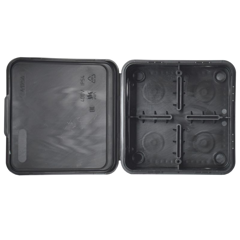  Коробка распаячная ОП 100х100х50 IP54 КМ41256 откид. крышка 8 гермовводов черн. IEK UKO31-100-100-050-K02-54 фото в каталоге от BTSprom.by