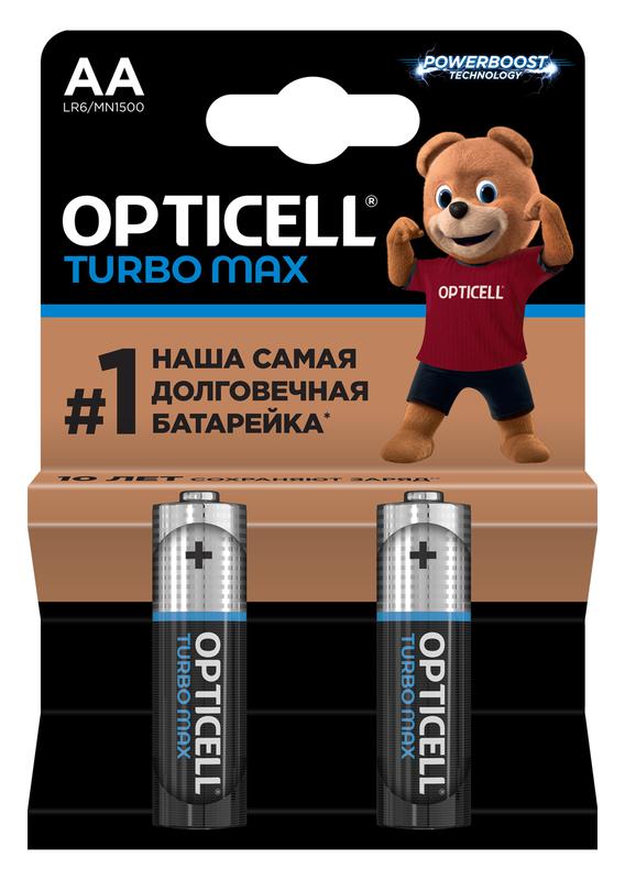 элемент питания алкалиновый aa/lr6 (блист. 2шт) turbo max opticell 6053001 от BTSprom.by