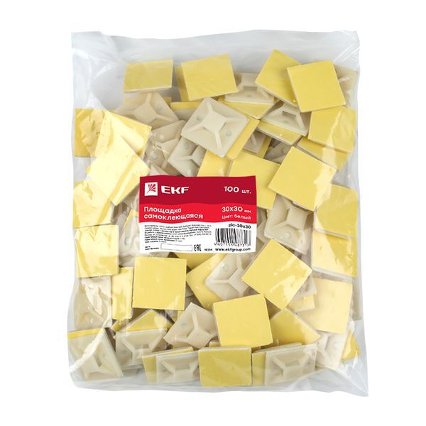  Площадка самоклеящаяся 30х30мм бел. (уп.100шт) EKF plc-30x30 фото в каталоге от BTSprom.by