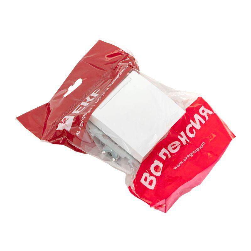  Механизм розетки 1-м Валенсия 16А IP44 с заземл. защ. шторки с крышкой бел. PROxima EKF EWV10-124-90 фото в каталоге от BTSprom.by