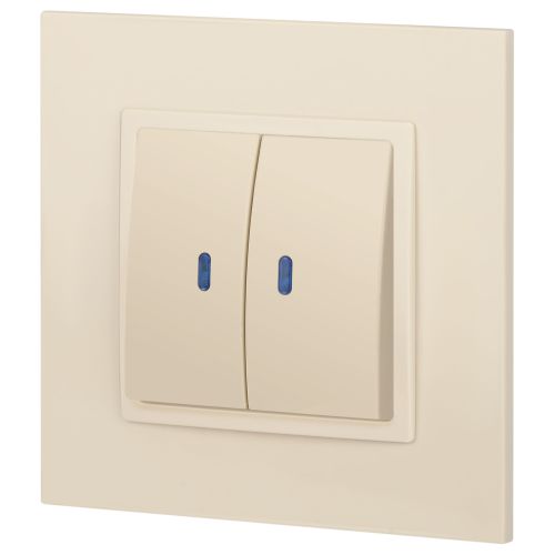  Выключатель 2-кл. СП Elegance 14-1105-02 10А IP20 250В 10AX с подсветкой механизм сл. кость Эра Б0034238 фото в каталоге от BTSprom.by