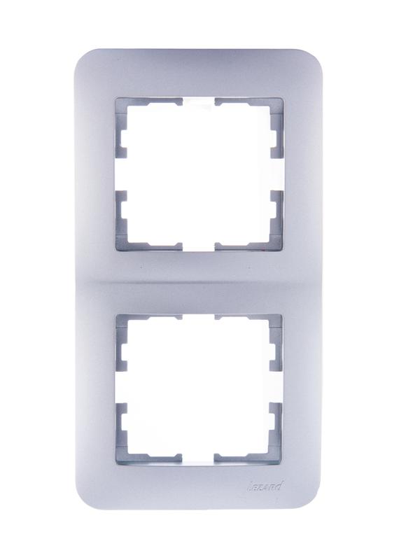 рамка 2-м karina life вертикал. матов. серебр. lezard 708-4300-152 от BTSprom.by