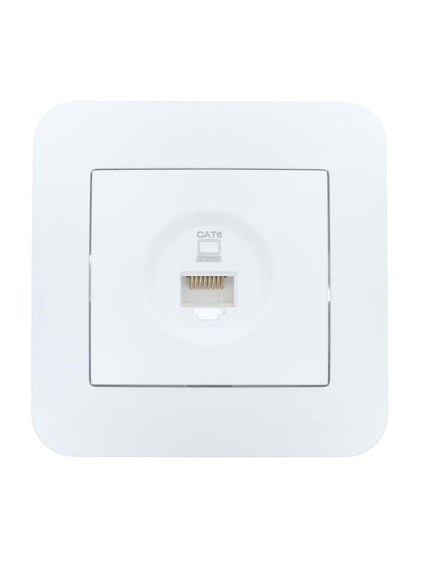 розетка компьютерная 1-м сп asti ip20 rj45 в сборе cat 6e бел. lezard 7081-0202-140 от BTSprom.by