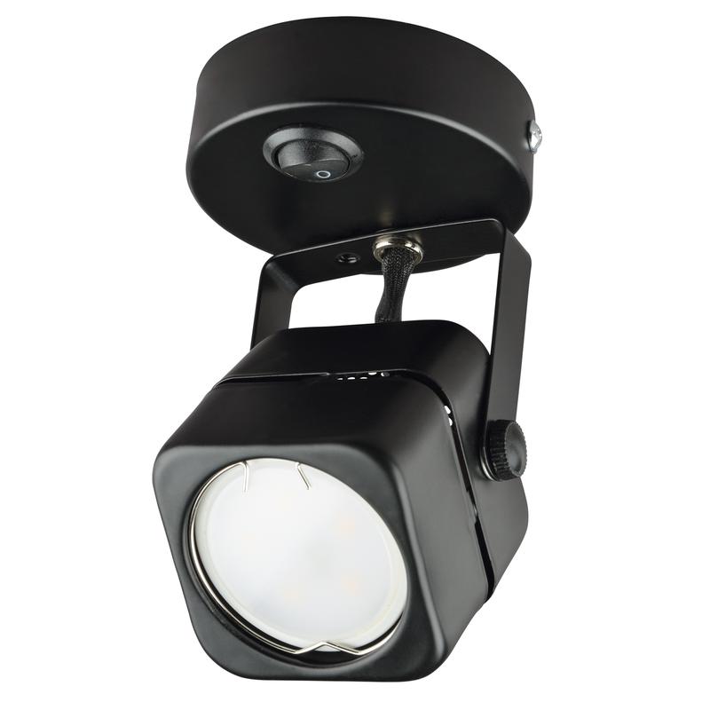 светильник декоративный dlc-s613 gu10/b black sotto gu10 накладной без лампы выкл. на корпусе метал. черн. fametto ul-00009424 от BTSprom.by