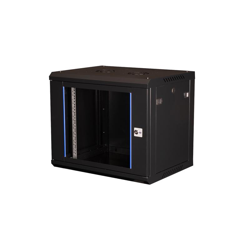 шкаф телекоммуникационный настен. 19дюйм 9u 501х600х450мм дверь стекло черн. datarex dr-632001 от BTSprom.by