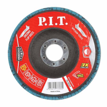 круг лепестковый шлифовальный drua 125х22.2мм za120 циркониевый корунд p.i.t. apls26-12512 от BTSprom.by