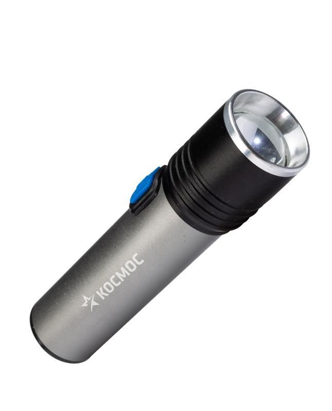 фонарь аккумуляторный ручной led 3вт линза зум аккум. li-ion 18650 1.2а.ч usb-шнур анодир. алюм. космос kos111lit от BTSprom.by