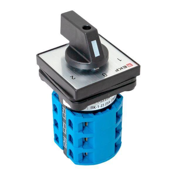  Переключатель кулачковый ПК-1-23 3п 25А "1-0-2" IP65 EKF pk-1-23-25-65 фото в каталоге от BTSprom.by