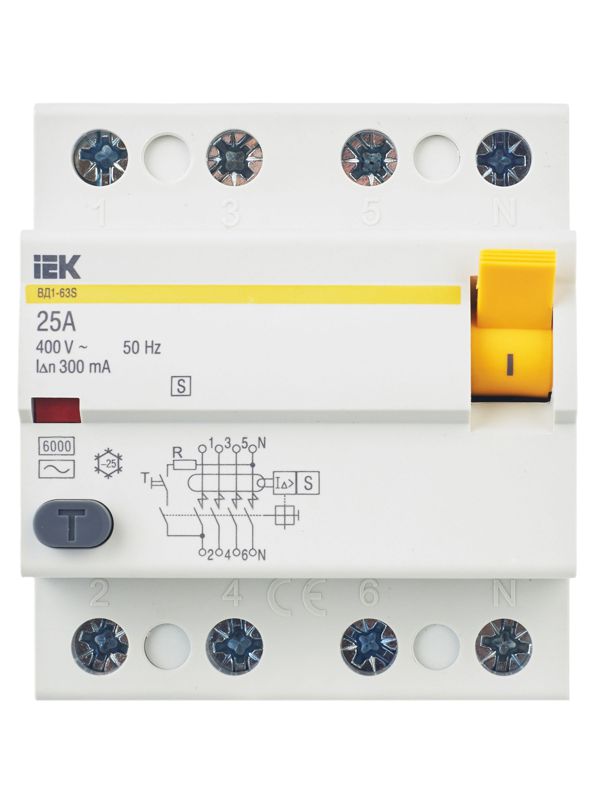  Выключатель дифференциального тока (УЗО) 4п 25А 300мА тип ACS ВД1-63S KARAT IEK MDV12-4-025-300 фото в каталоге от BTSprom.by