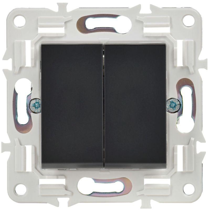  Выключатель проходной 2-кл. SKANDY 10А SK-V05Bl черн. IEK SK-V22-0-10-K02 фото в каталоге от BTSprom.by