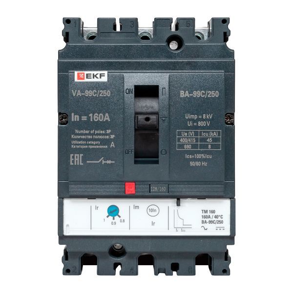  Выключатель автоматический 3п 250/160А 45кА ВА-99C Compact NS PROxima EKF mccb99C-250-160 фото в каталоге от BTSprom.by