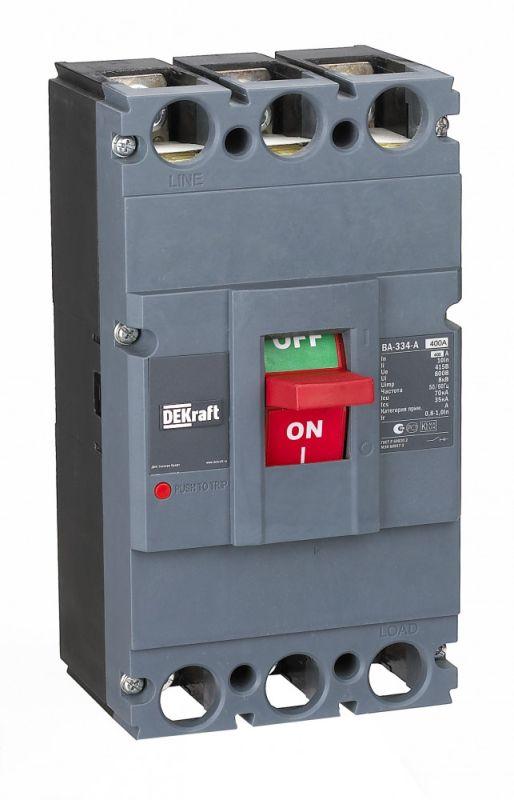 выключатель автоматический 3п 400а диапазон уставок 320...400а 70ка ва-334 dekraft 21140dek от BTSprom.by