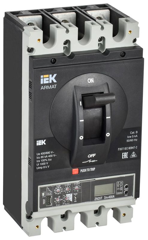 выключатель автоматический в литом корпусе 3п i 85ка 630а расцепитель электронный продвинутый armat iek ar-mccb-3i-085-0630a-elpc от BTSprom.by
