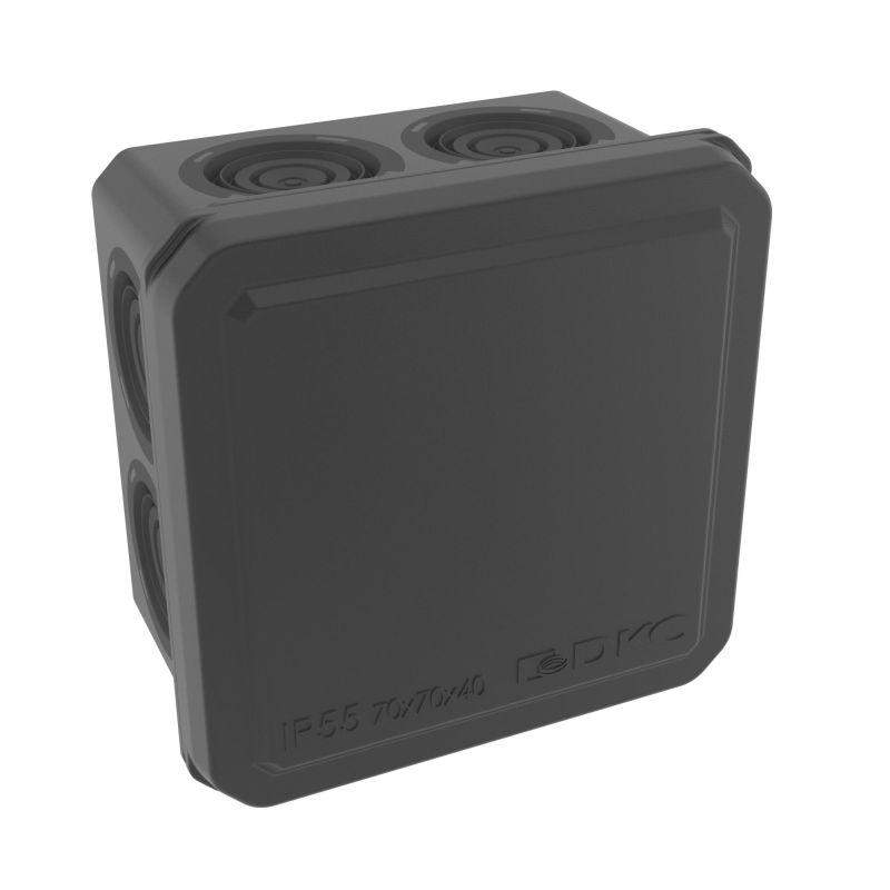 коробка ответвительная с 8+2 кабельными вводами d20/20мм ip55 70х70х40мм черн. dkc 53770b от BTSprom.by