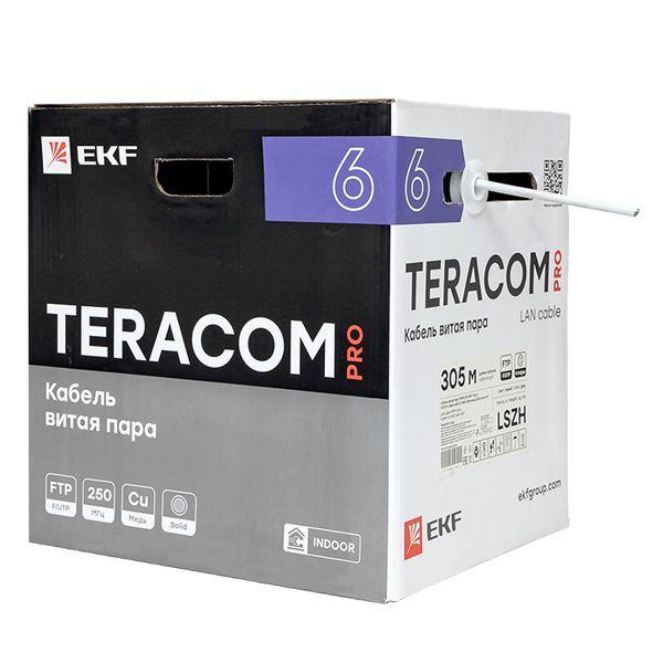  Кабель витая пара F/UTP кат.6 4 пары solid 23AWG оболочка LSZH нг(А)-HF TERACOM PRO сер. (уп.305м) EKF TRP-6FTP-04LSH-GY-IN3 фото в каталоге от BTSprom.by