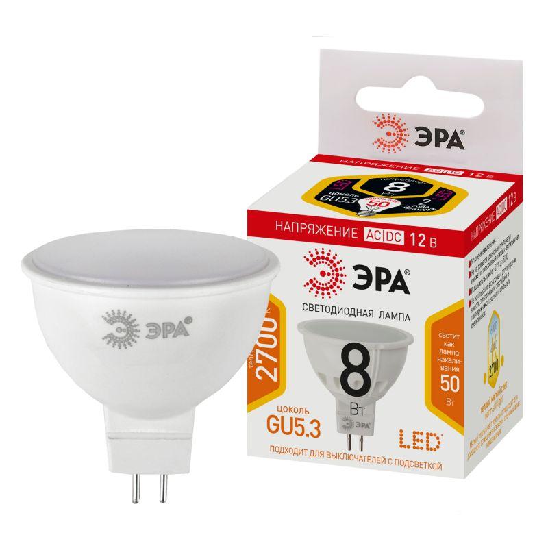 лампа светодиодная std led mr16-8w-12v-827-gu5.3 mr16 8вт софит gu5.3 тепл. бел. 12в эра б0049093 от BTSprom.by