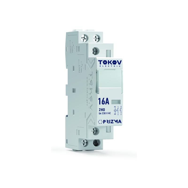 контактор модульный 18мм 16а 230в ас 2но prizma tokov electric tke-pz-mc-1-16-230-20 от BTSprom.by