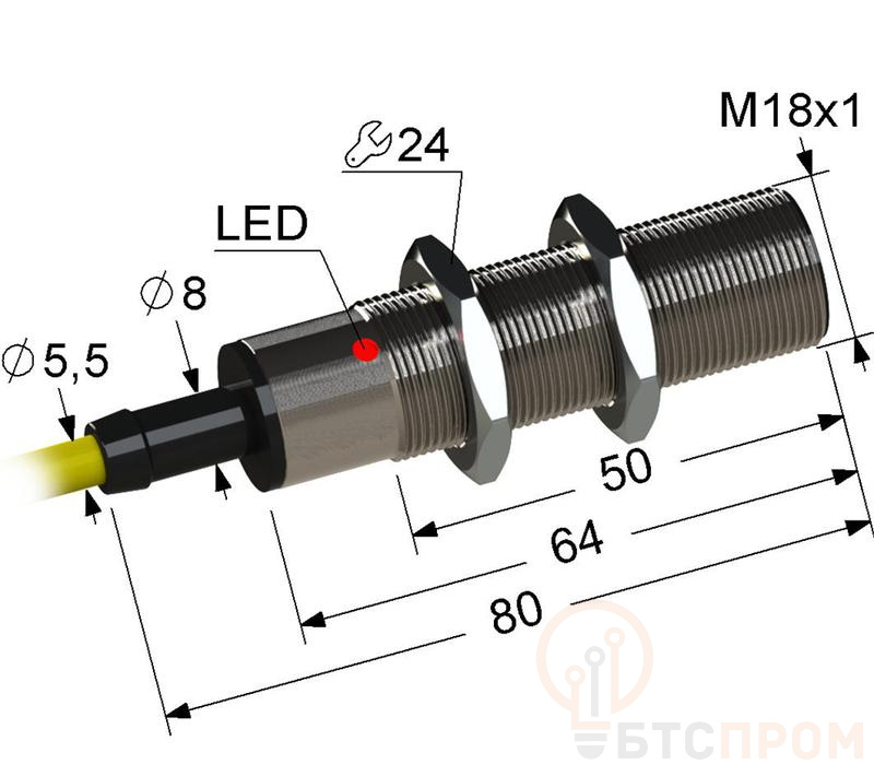Выключатель бесконтактный PS2-18M80-5B21-Z (ВБ2.18М.80.5.2.1.Z) МЕГА-К A8010-80087217 фото в каталоге от BTSprom.by  Выключатель бесконтактный PS2-18M80-5B21-Z (ВБ2.18М.80.5.2.1.Z) МЕГА-К A8010-80087217 фото в каталоге от BTSprom.by