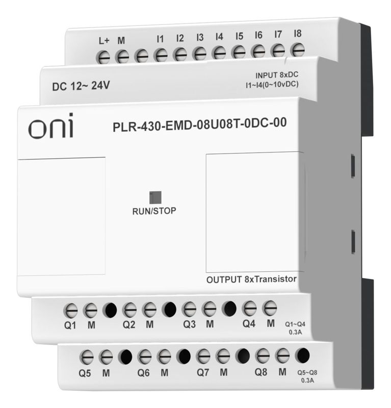  Модуль расширения входов выходов ПЛК 430 4 DI 4 UI (0-10В/DI) 8 TO 24В DC ONI PLR-430-EMD-08U08T-0DC-00 фото в каталоге от BTSprom.by