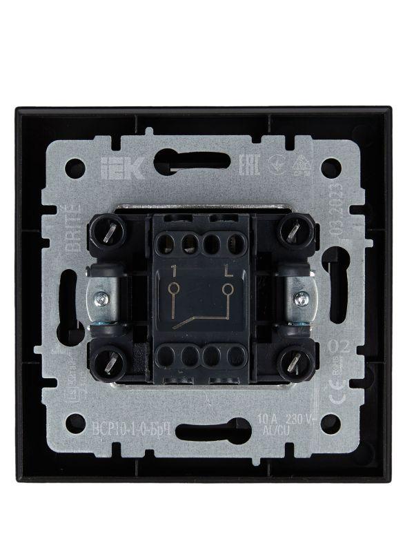  Выключатель 1-кл. СП BRITE ВСР10-1-0-БрЧ 10А в сборе черн. IEK BR-V10-0-10-K02-F фото в каталоге от BTSprom.by