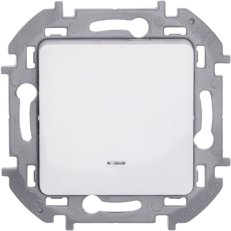  Выключатель 1-кл. Inspiria 10А IP20 250В 10AX с подсветкой/индикацией механизм бел. IEK 673610 фото в каталоге от BTSprom.by