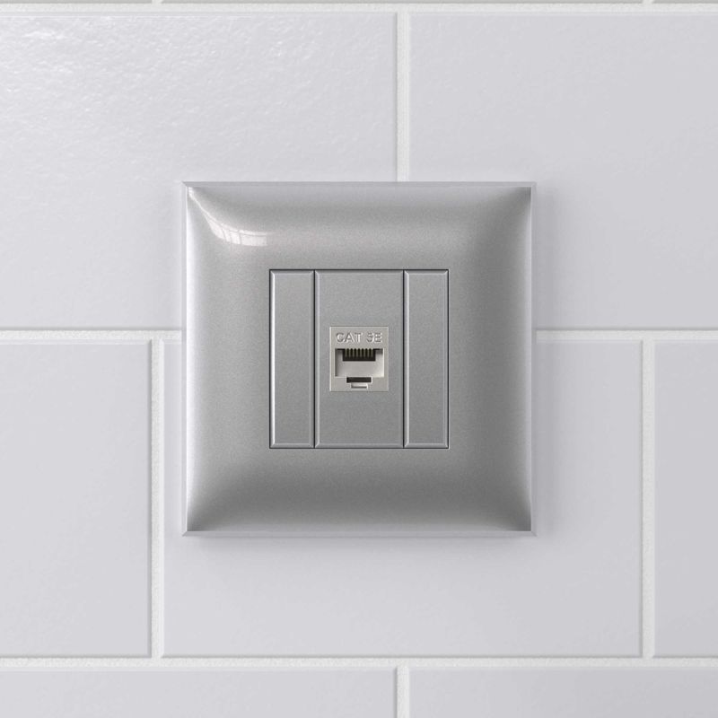  Розетка компьютерная 1-м СП Avanti "Закаленная сталь" RJ45 кат.5E без шторок экранир. механизм DKC 4404763 фото в каталоге от BTSprom.by