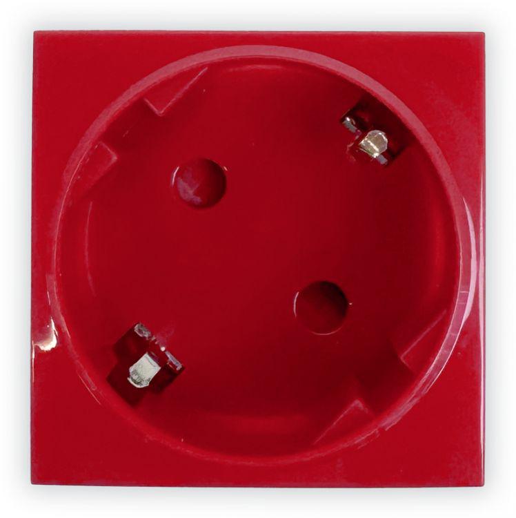 розетка 2мод. 2к+з 45х45мм (mosaic) немецк. стандарт красн. filum fl-pws-1p-rd от BTSprom.by