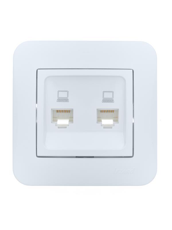 розетка компьютерная 2-м сп asti ip20 rj45 в сборе бел. lezard 7081-0202-141 от BTSprom.by