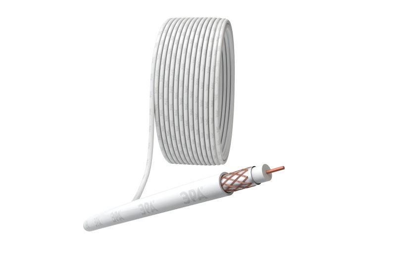 кабель коаксиальный rg-6u cu/(оплетка cu 64%) pvc 75ом бел. 100м эра б0044603 от BTSprom.by