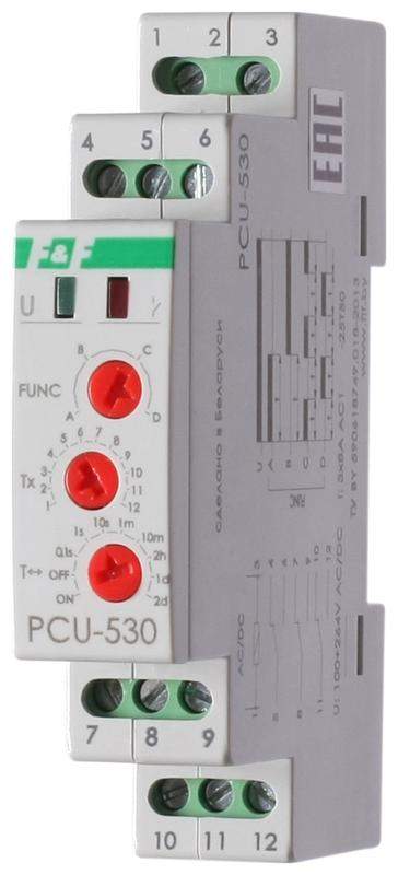 реле многофункциональное pcu-530 (1 модуль; монтаж на din-рейке 100-264в ac/dc 3х8а 3no/nc ip20) f&f ea02.001.025 от BTSprom.by