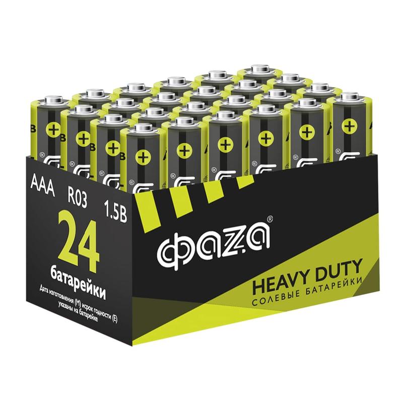 элемент питания солевой aaa/r03 1.5в heavy duty pack-24 (уп.24шт) фаzа 5042322 от BTSprom.by
