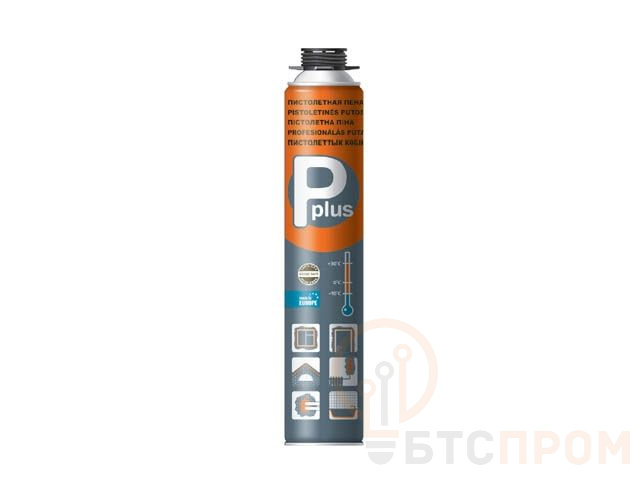 Пена монтажная профессиональная всесезонная PPLUS (650г) (Выход около 38л) (P Plus) 01-0-0-032 фото в каталоге от BTSprom.by  Пена монтажная профессиональная всесезонная PPLUS (650г) (Выход около 38л) (P Plus) 01-0-0-032 фото в каталоге от BTSprom.by
