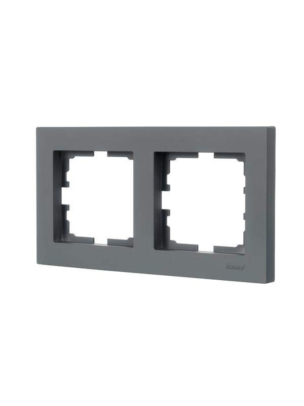  Рамка 2-местн. горизонт. VESNA графит LEZARD 742-3400-147 фото в каталоге от BTSprom.by