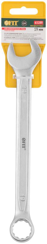 Ключ комбинированный усиленный "Гранд" CrV холодный штамп 19мм FIT 63289 фото в каталоге от BTSprom.by