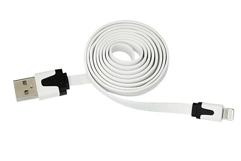 кабель usb-lightning для iphone/pvc/flat/white/1m/rexant 18-1974 от BTSprom.by