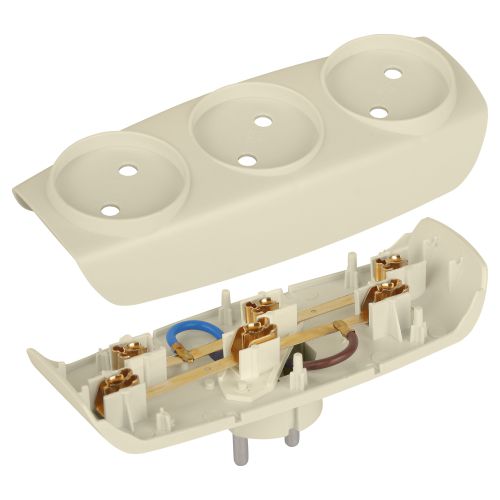  Разветвитель 3-м без заземл. 16А IP20 SP-3-I сл. кость Эра Б0017018 фото в каталоге от BTSprom.by