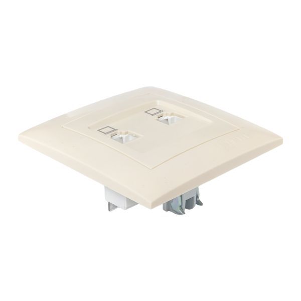  Розетка компьютерная 2-м СП Валенсия RJ45 крем. PROxima EKF EWK02-035-20 фото в каталоге от BTSprom.by