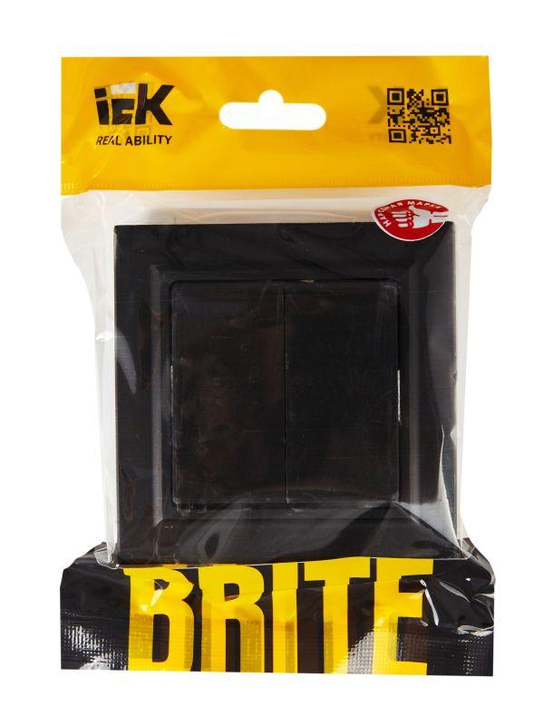  Выключатель 2-кл. СП BRITE ВСР10-2-0-БрЧ 10А в сборе черн. IEK BR-V20-0-10-K02-F фото в каталоге от BTSprom.by