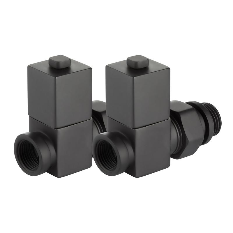  Набор дизайн-вентилей CUBE прямой 1/2дюйм черн. Royal Thermo НС-1422575 фото в каталоге от BTSprom.by