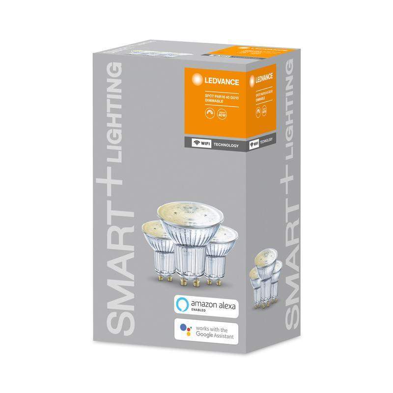 лампа светодиодная smart+ wifi spot gu10 dimmable 45град. 5вт (замена 40вт) 2700к gu10 (уп.3шт) ledvance 4058075486010 от BTSprom.by