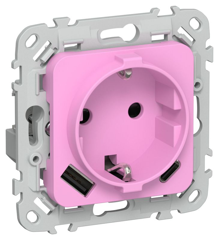розетка 1-м сп flite рсюшс11-1-флпр 16а с usb a+c 20вт с заземл. с защ. шторками безвинтовое крепление механизм пурпур. iek fi-r14-16-1-u22-020-k99 от BTSprom.by