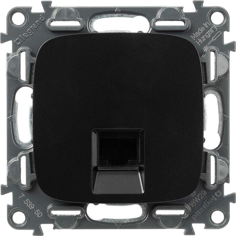  Розетка компьютерная 1-м Valena Allure RJ45 кат.5E UTP с лицев. панелью механизм антрацит Leg 753950 фото в каталоге от BTSprom.by