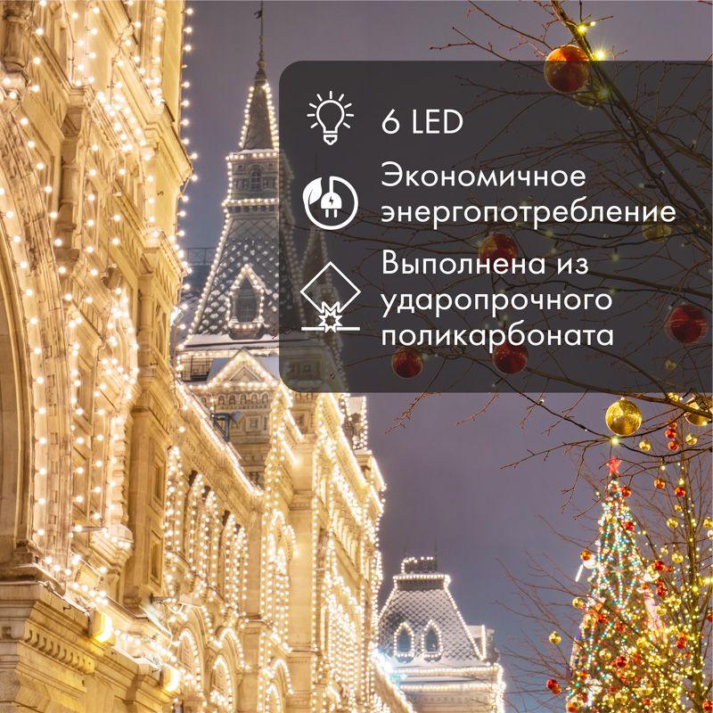 лампа светодиодная 2вт шар d45 6led прозрачная бел. e27 эффект лампы накаливания для белт-лайт neon-night 405-125 от BTSprom.by