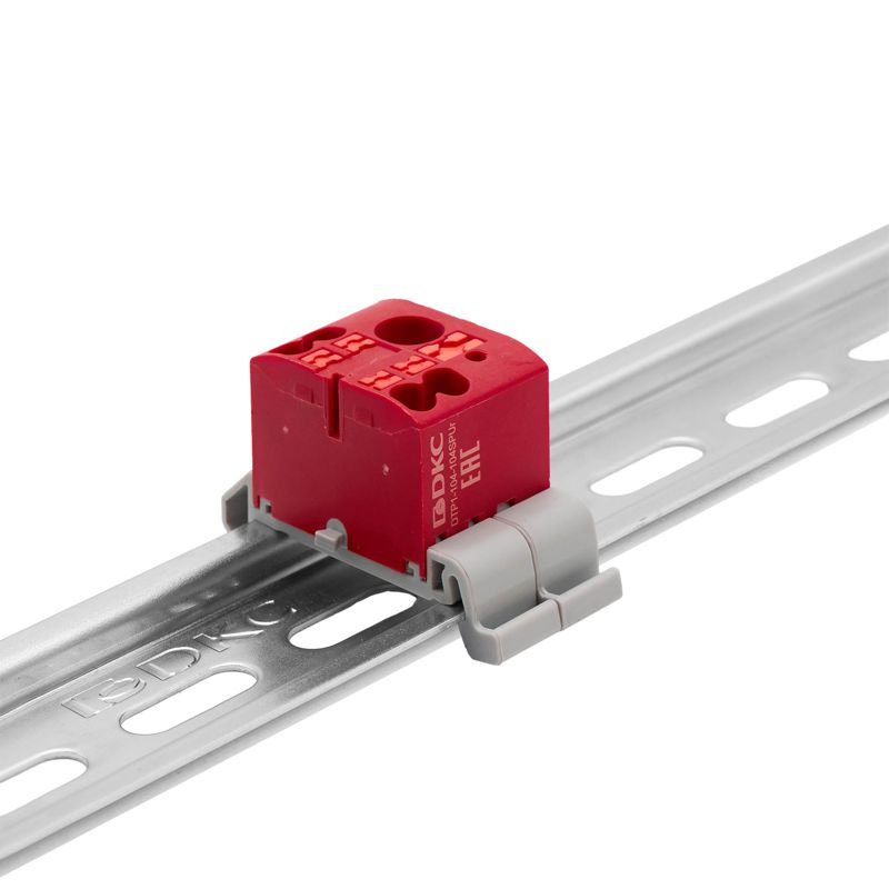  Блок распределительный зажим push-in 1 ввод 6кв.мм 4 точки подключения 2.5кв.мм красн. DKC DTP1-104-104SPUR фото в каталоге от BTSprom.by