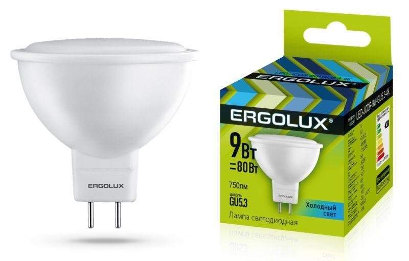 лампа светодиодная led-jcdr-9w-gu5.3-4k 9вт jcdr рефлектор 4500к бел. gu5.3 180-240в ergolux 13625 от BTSprom.by