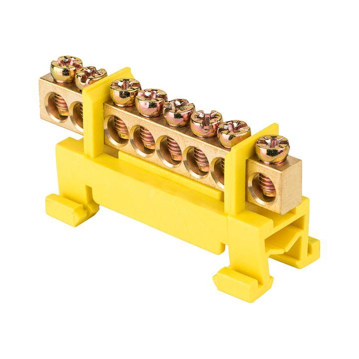 шина нулевая pe 6х9 8 отвер. латунь желт. изолятор тип "стойка" на din-рейку proxima ekf sn0-63-8-sy от BTSprom.by шина нулевая pe 6х9 8 отвер. латунь желт. изолятор тип "стойка" на din-рейку proxima ekf sn0-63-8-sy от BTSprom.by