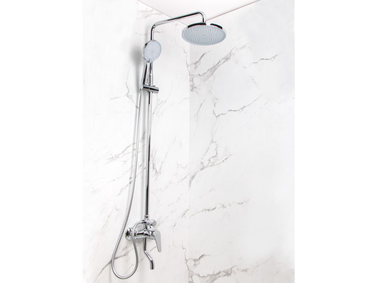  Душевая система (Lt) D40, серия Crocus хром, a-five (L-излив: длина 105 мм, высота 156 мм, монолитный. Троп. душ: вынос 400 мм, диаметр 200 мм.) A5-0137 фото в каталоге от BTSprom.by