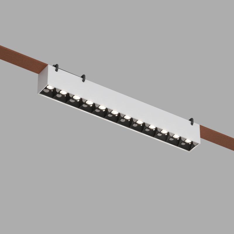 светильник для трека-ремня belty grill со светодиодом l323хw40хh45мм 48в dc 12вт ra90 24град. 4000к ip20 бел. с черным алюм. denkirs dk5570-wb от BTSprom.by