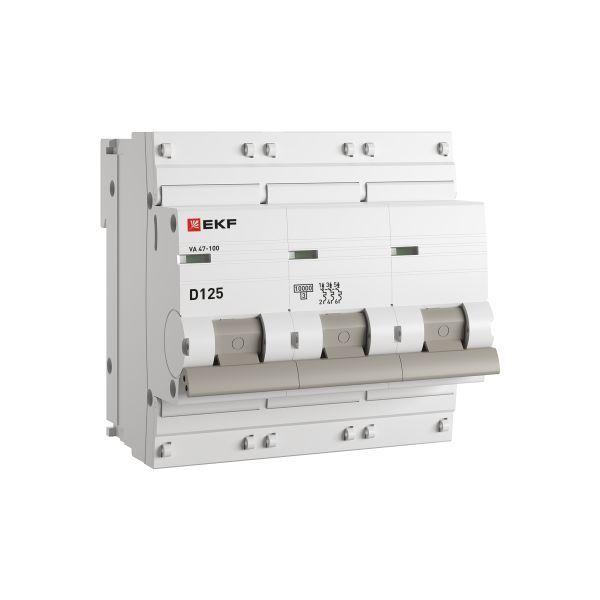 выключатель автоматический модульный 2п d 125а 10ка ва 47-100 proxima ekf mcb47100-2-125d-pro от BTSprom.by