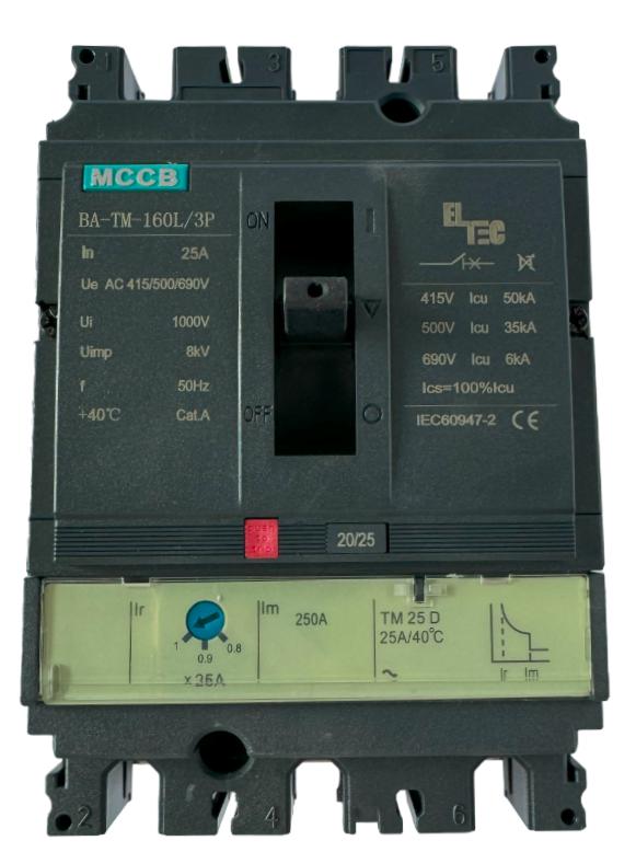  Выключатель автоматический MCCB BA-TM-160L/3P 25А (термомагнитый ТМ ICU:50KA) ELTEC 1200025 фото в каталоге от BTSprom.by